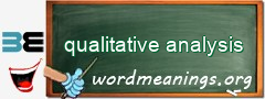 WordMeaning blackboard for qualitative analysis